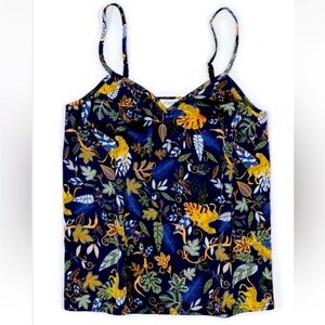 J Crew Factory shirt - jungle print camisole v-neck adjustable straps
